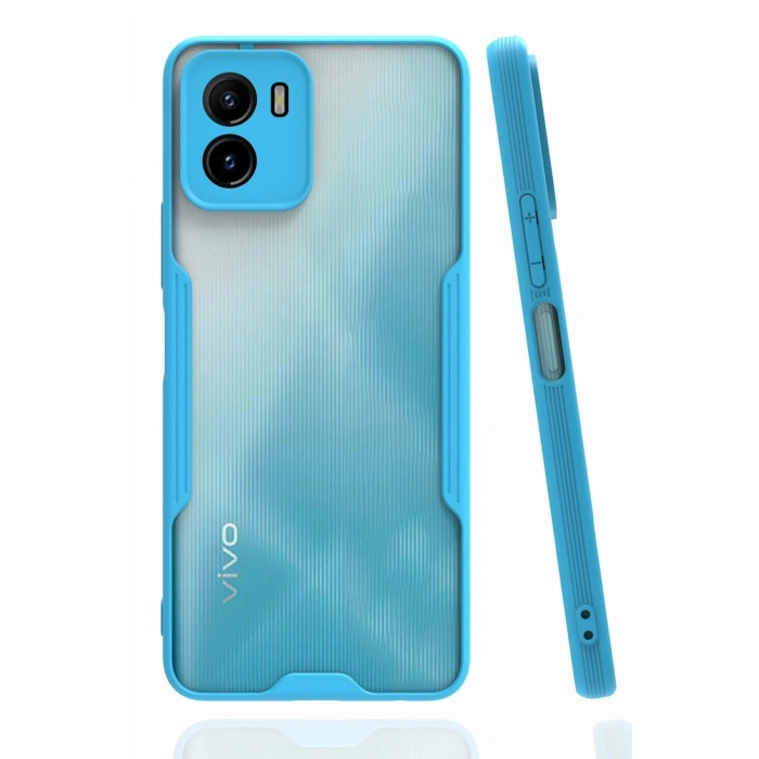 Durukar®  Vivo Y15S Kılıf Platin Silikon - Mavi
