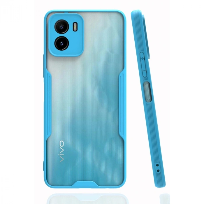 Durukar®  Vivo Y15S Kılıf Platin Silikon - Mavi