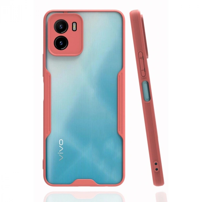 Durukar®  Vivo Y15S Kılıf Platin Silikon - Pembe
