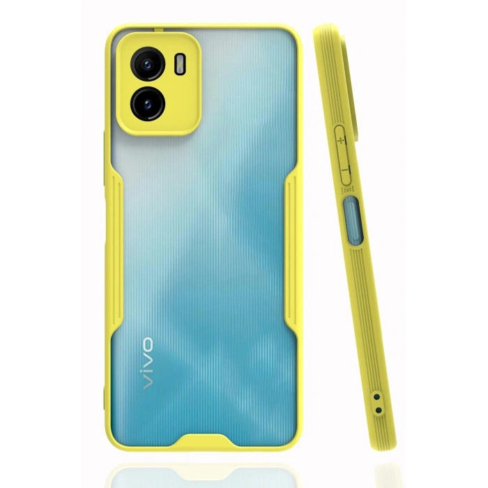 Durukar®  Vivo Y15S Kılıf Platin Silikon - Sarı
