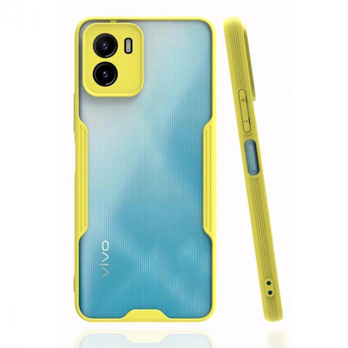 Durukar®  Vivo Y15S Kılıf Platin Silikon - Sarı
