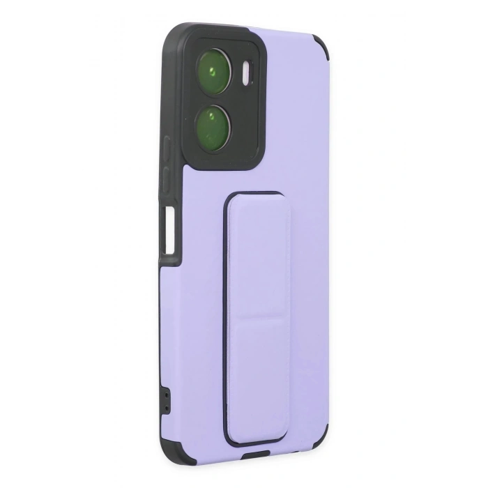 Durukar®  Vivo Y16 Kılıf Mega Standlı Silikon - Lila