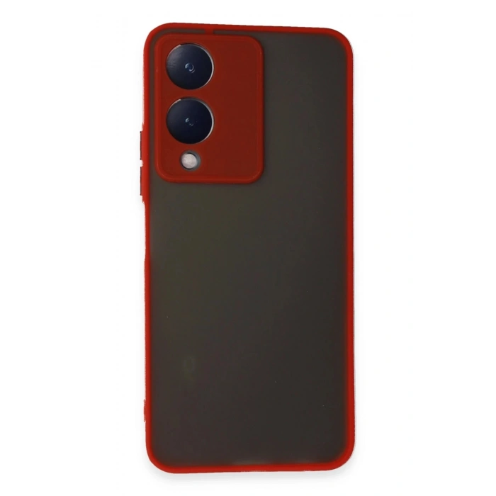 Durukar®  Vivo Y17S Kılıf Montreal Silikon Kapak - Kırmızı