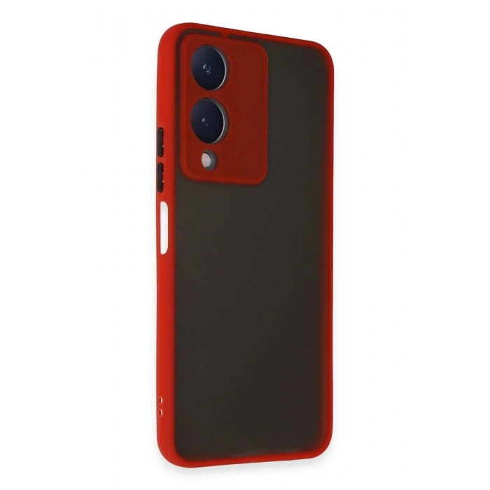 Durukar®  Vivo Y17S Kılıf Montreal Silikon Kapak - Kırmızı
