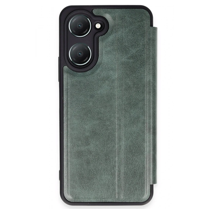 Durukar®  Vivo Y18 Kılıf Flip Cover - Koyu Yeşil