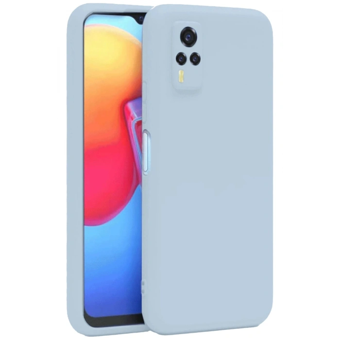 Durukar®  Vivo Y53S Kılıf Nano içi Kadife Silikon - Buz Mavi