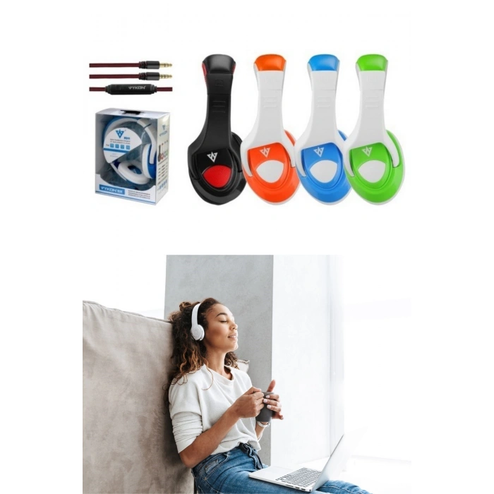 Durukar® Vykon MQ4440mm Sürücülü Mikrofonlu Bilgisayar Kulaklığı Jak Girişli