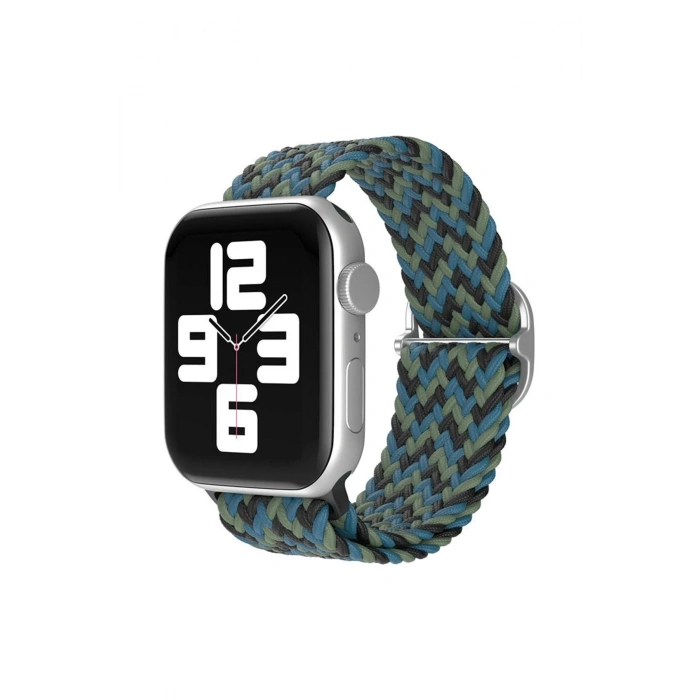 Durukar®   Watch 38mm Star Kordon - Zigzag Mavi-Yeşil