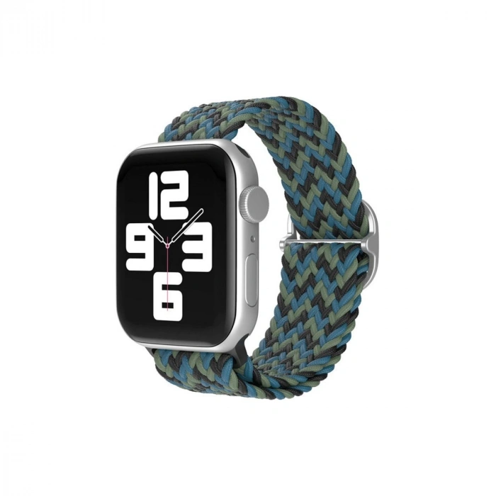 Durukar®   Watch 38mm Star Kordon - Zigzag Mavi-Yeşil