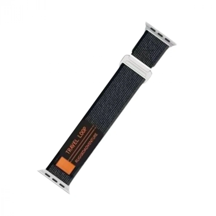 Durukar®   Watch 42mm Alice Kumaş Kordon - Siyah-Gri