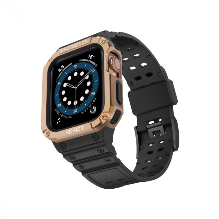 Durukar®   Watch 42mm KR401 Silikon Kordon - Siyah-Rose