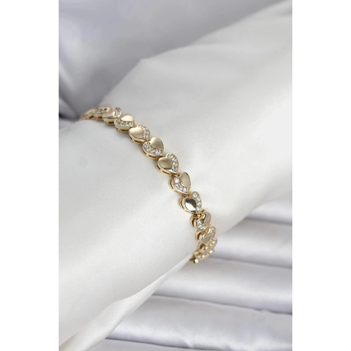 Durukar® Xuping Kalp Model Gold Renk Kadın Bileklik