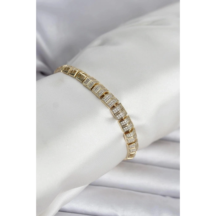 Durukar® Xuping Zirkon Taşlı Gold Renk Kadın Bileklik