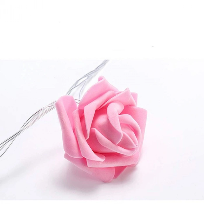 Durukar® Yapay Gül Tasarımlı Dekoratif Led Işık Gül Detaylı Led Işık Pilli (20 Gül)