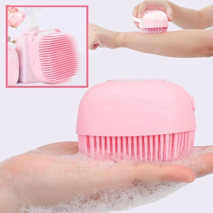 Durukar® Yumuşak Silikon Malzemeli Esnek Jel Hazneli Masaj Fonksiyonlu Etkili Banyo Duş Kese Lifi