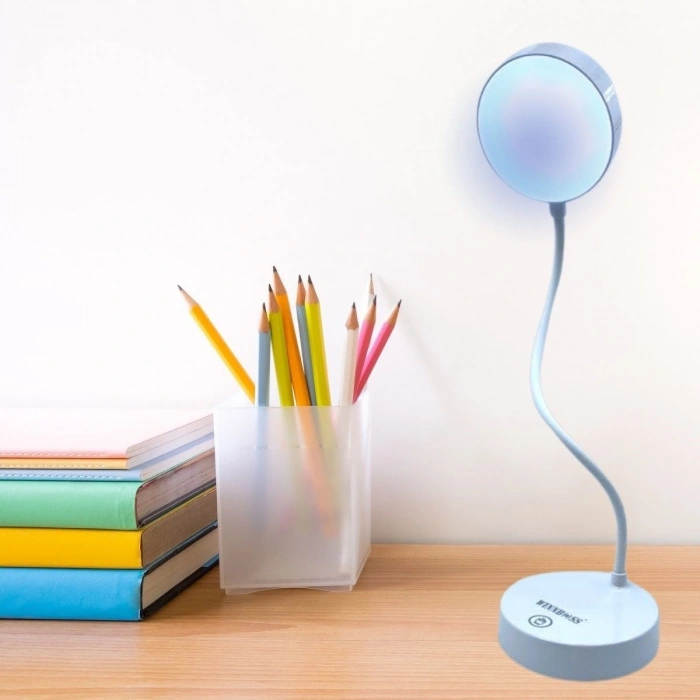 Durukar® Yuvarlak USBli Dokunmatik 3 Kademeli 360 Derece  Özel Göz Korumalı Led Lityum Masa Lambası