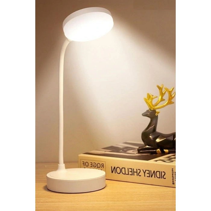 Durukar® Yuvarlak USBli Dokunmatik 3 Kademeli 360 Derece  Özel Göz Korumalı Led Lityum Masa Lambası