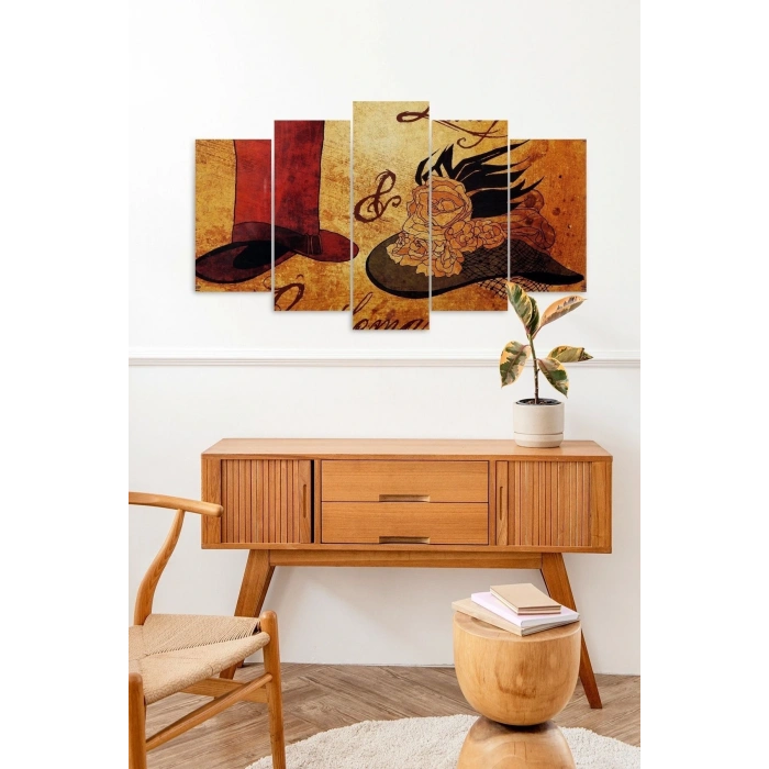 Düşündüren Manzara 5 Parçalı Mdf Tablo 60 x 100