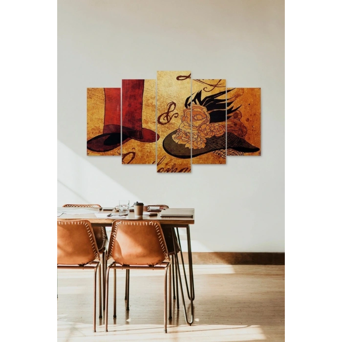 Düşündüren Manzara 5 Parçalı Mdf Tablo 60 x 100