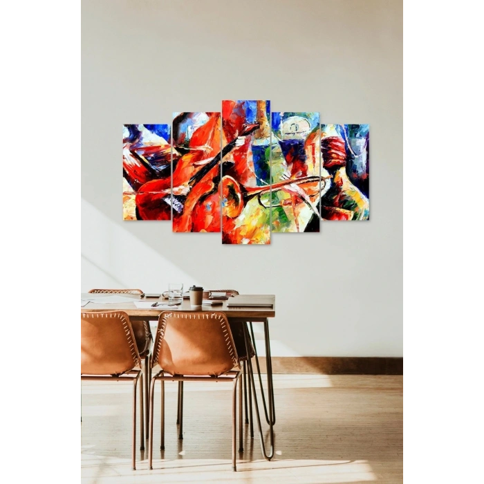 Düşündüren Sevinç ve Hüzün 5 Parçalı Mdf Tablo 60 x 100