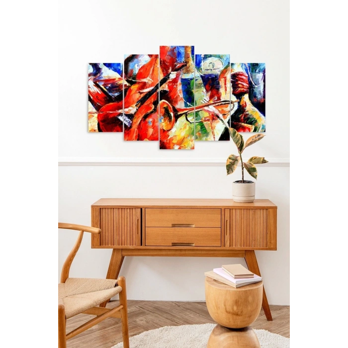 Düşündüren Sevinç ve Hüzün 5 Parçalı Mdf Tablo 60 x 100