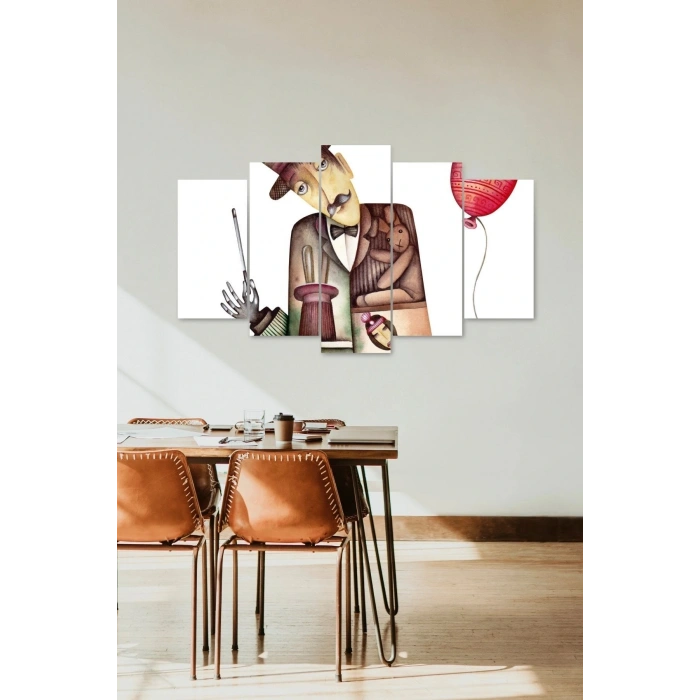 Düşündüren Tablo 5 Parçalı Mdf Tablo 60 x 100