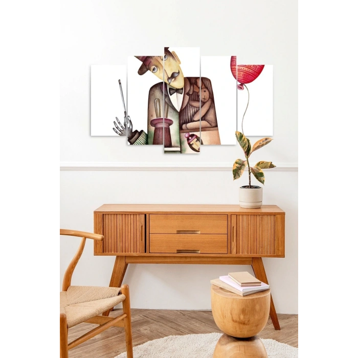 Düşündüren Tablo 5 Parçalı Mdf Tablo 60 x 100