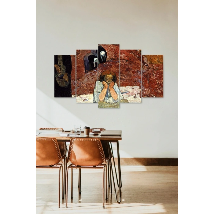 Düşündüren Tablo 5 Parçalı Mdf Tablo 60 x 100