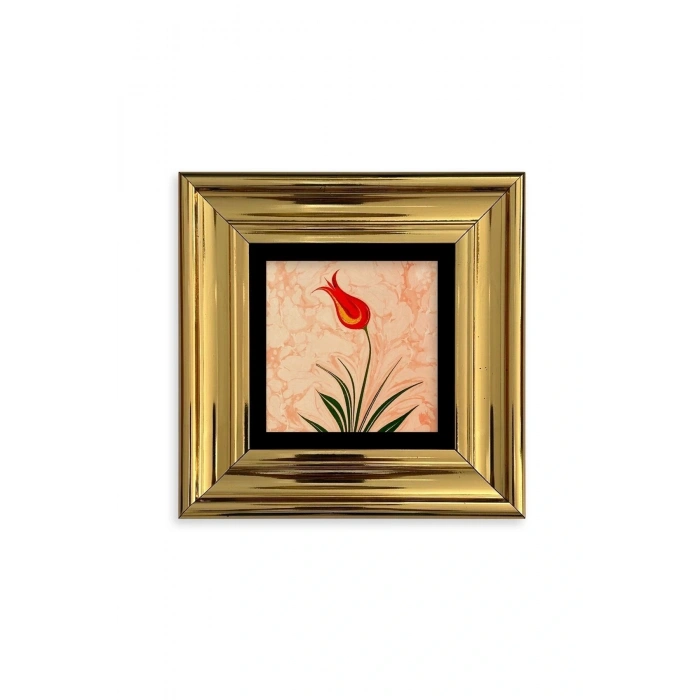 Ebru Lale Çerçeveli Taş Tablo 20 cm
