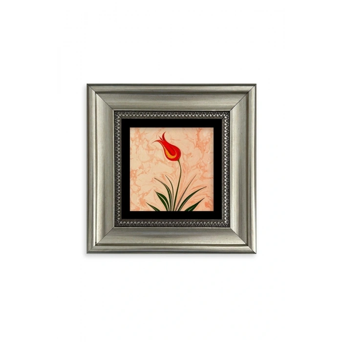 Ebru Lale Çerçeveli Taş Tablo 20 cm