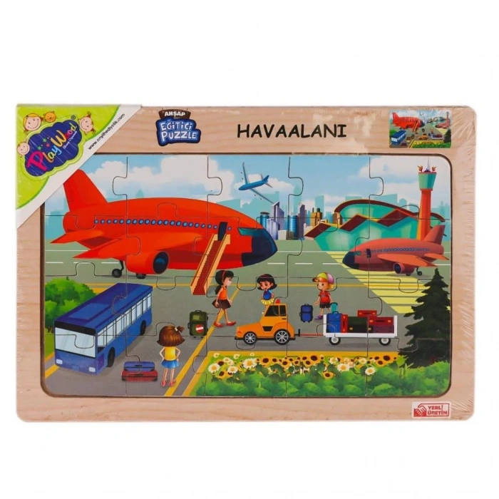 Eğitici Ahşap Puzzle Havaalanı 1 Adet