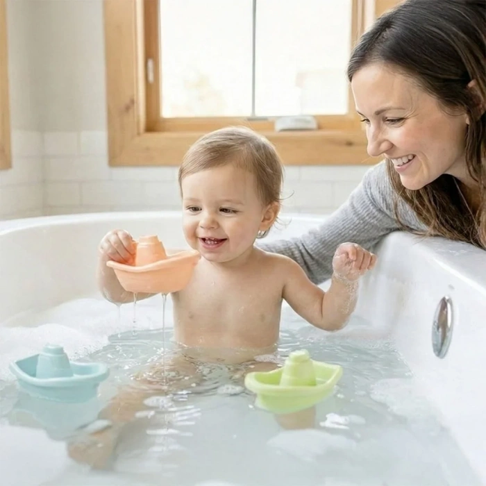 Eğlenceli Banyo Oyuncağı Tekne Seti 3lü