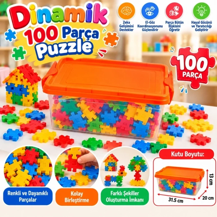 Eğlenceli Dinamik Puzzle 120 Parça Çocuklar İçin