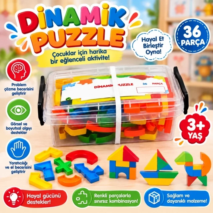 Eğlenceli Dinamik Puzzle 40 Parça Seti