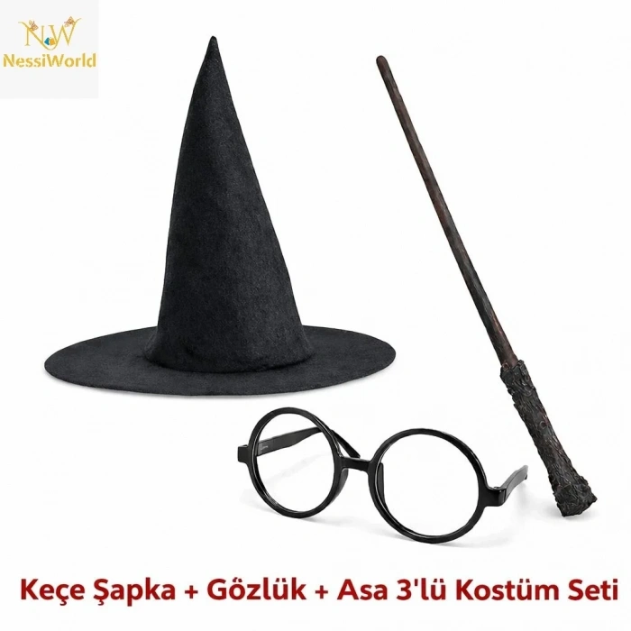 Eğlenceli Harry Potter Tarzı Çocuk Seti 3 Parça
