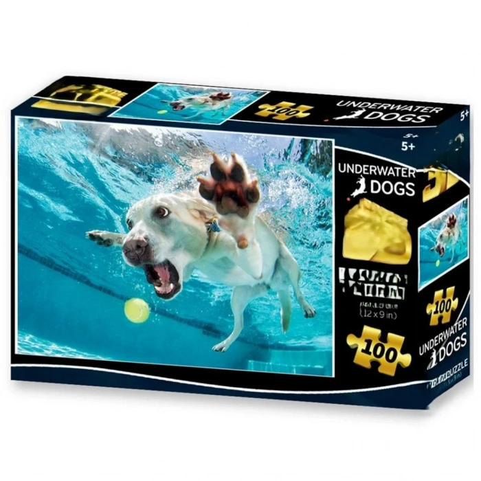 Eğlenceli Su Altında Köpek Puzzle 100 Parça