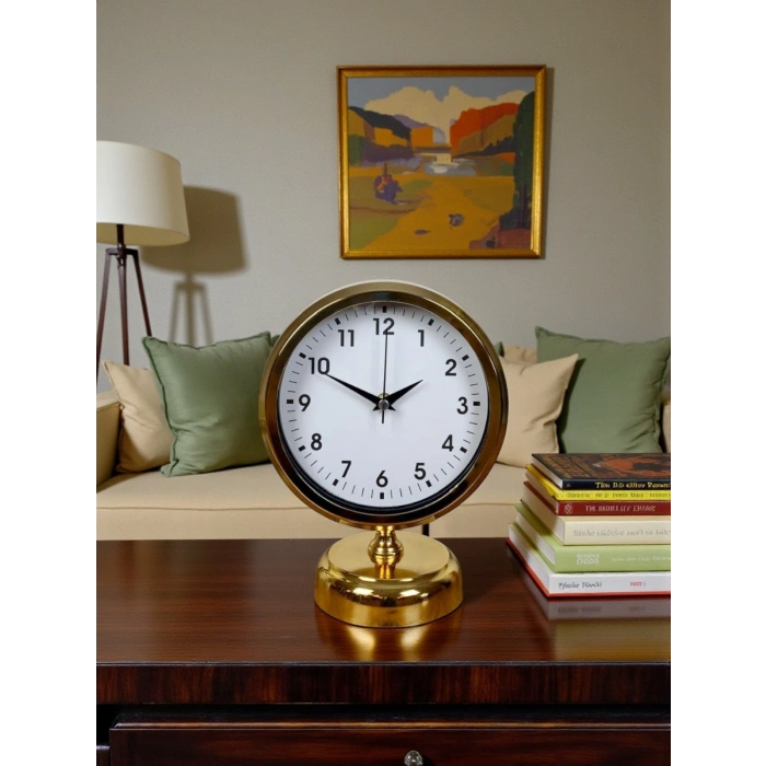 Elegance Gold 25 x 20 Cm Metal Masa Saati
