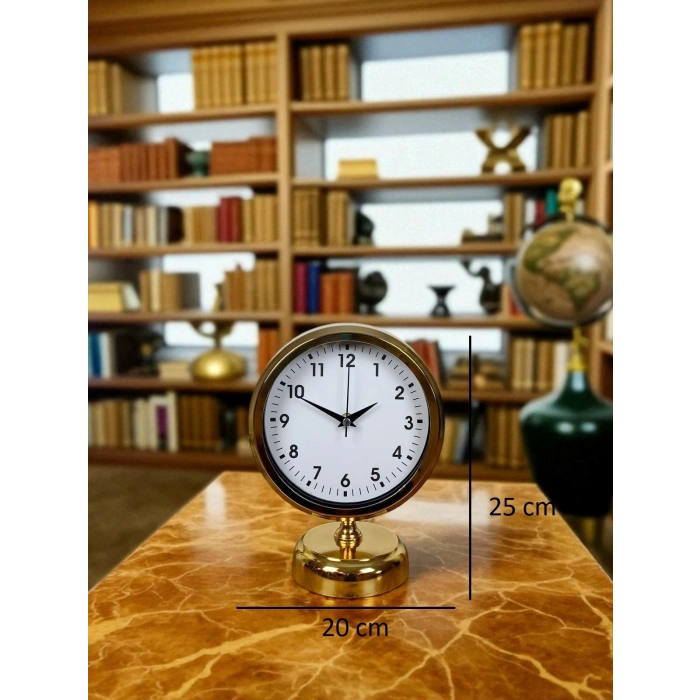 Elegance Gold 25 x 20 Cm Metal Masa Saati