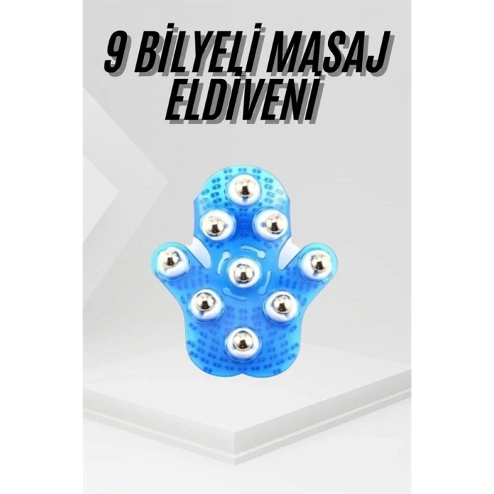 Ergonomik Bilyeli Masaj Eldiveni 9 Adet Metal Bilye İle