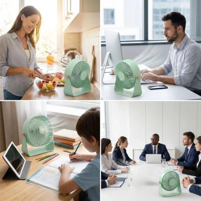 Ergonomik Duvara Asılabilir 3 Hızlı Mini Masaüstü Fan