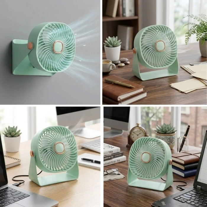 Ergonomik Duvara Asılabilir 3 Hızlı Mini Masaüstü Fan