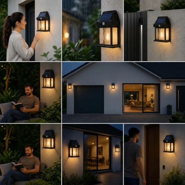 Ergonomik Güneş Enerjili Kablosuz Led Duvar