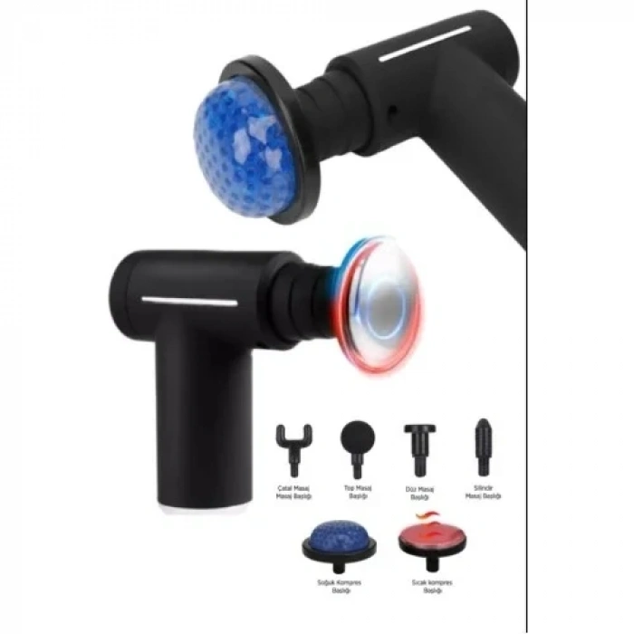 Ergonomik Isıtmalı Masaj Tabancası 6 Hızlı Soğuk Sıcak Terapi