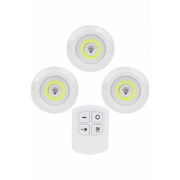Ergonomik Kablosuz Led Spot Lamba Seti 3lü Paket