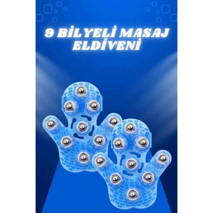 Ergonomik Masaj Eldiveni 9 Bilyeli Tüm Vücut Kullanımı
