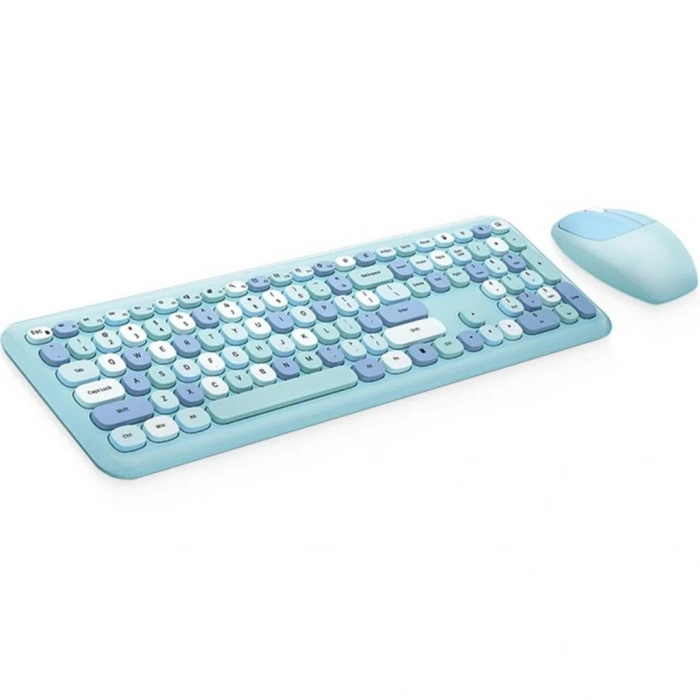 Ergonomik Mavi Klavye Mouse Seti - Windows Ve Mac Uyumlu