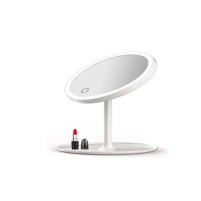Ergonomik Yuvarlak Masa Üstü Led Makyaj