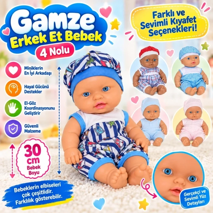 Erkek Et Bebek 4 Adet Oyun Seti