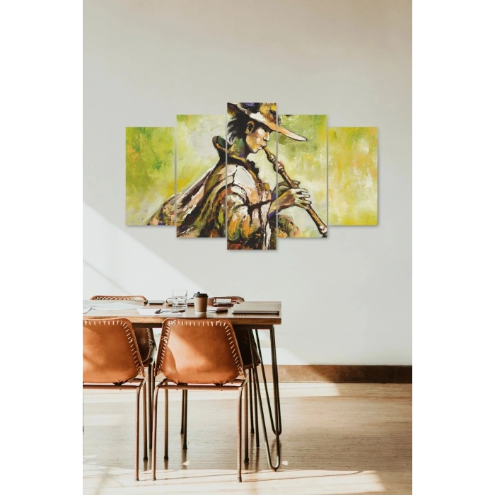 Erkek Müzik 5 Parçalı Mdf Tablo 60 x 100