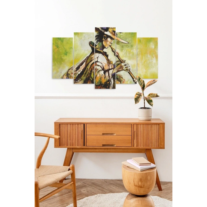 Erkek Müzik 5 Parçalı Mdf Tablo 60 x 100